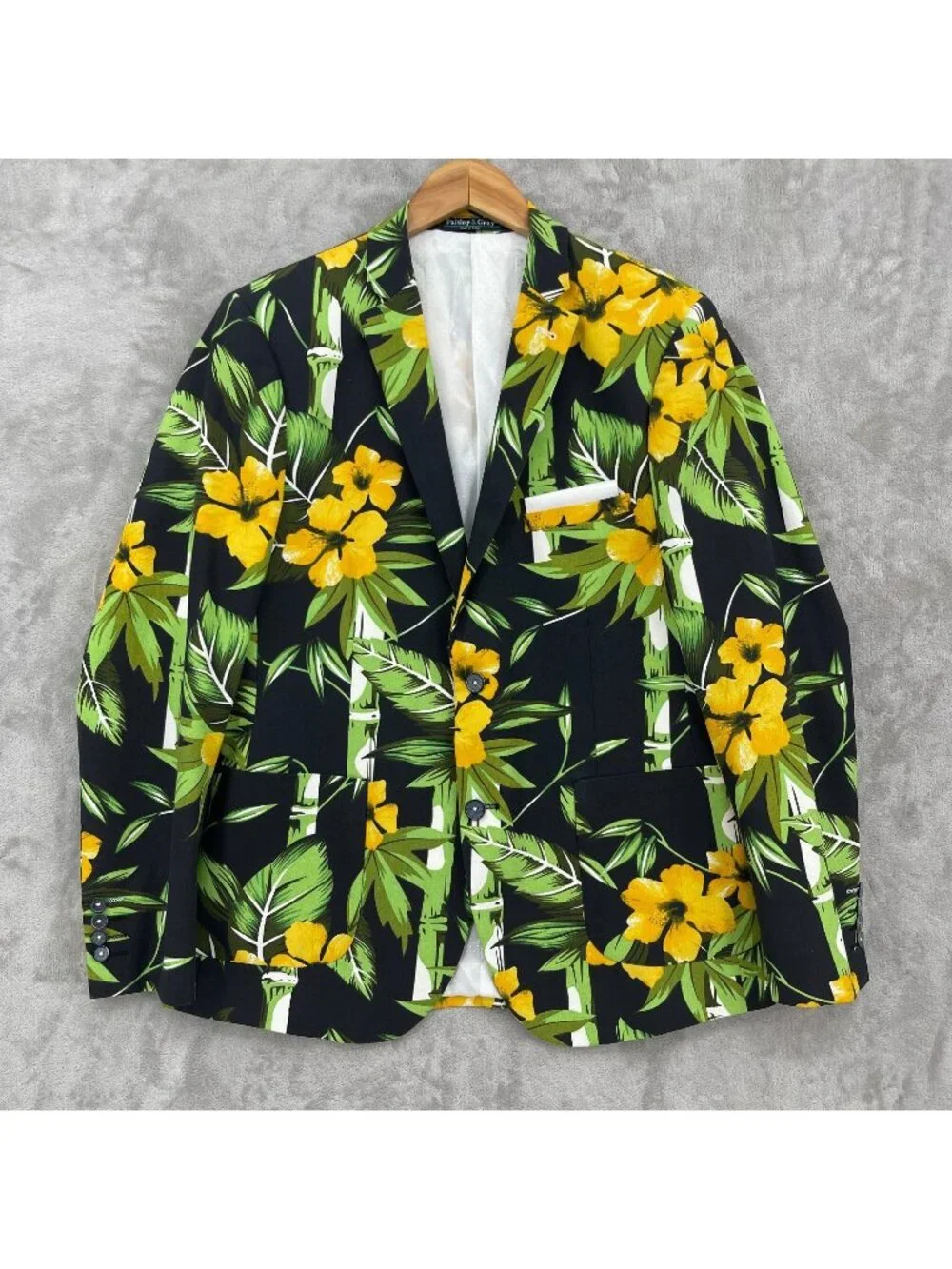 Paisley & Gray Floral Tropical Print Linen Blend Sport Coat Jacket